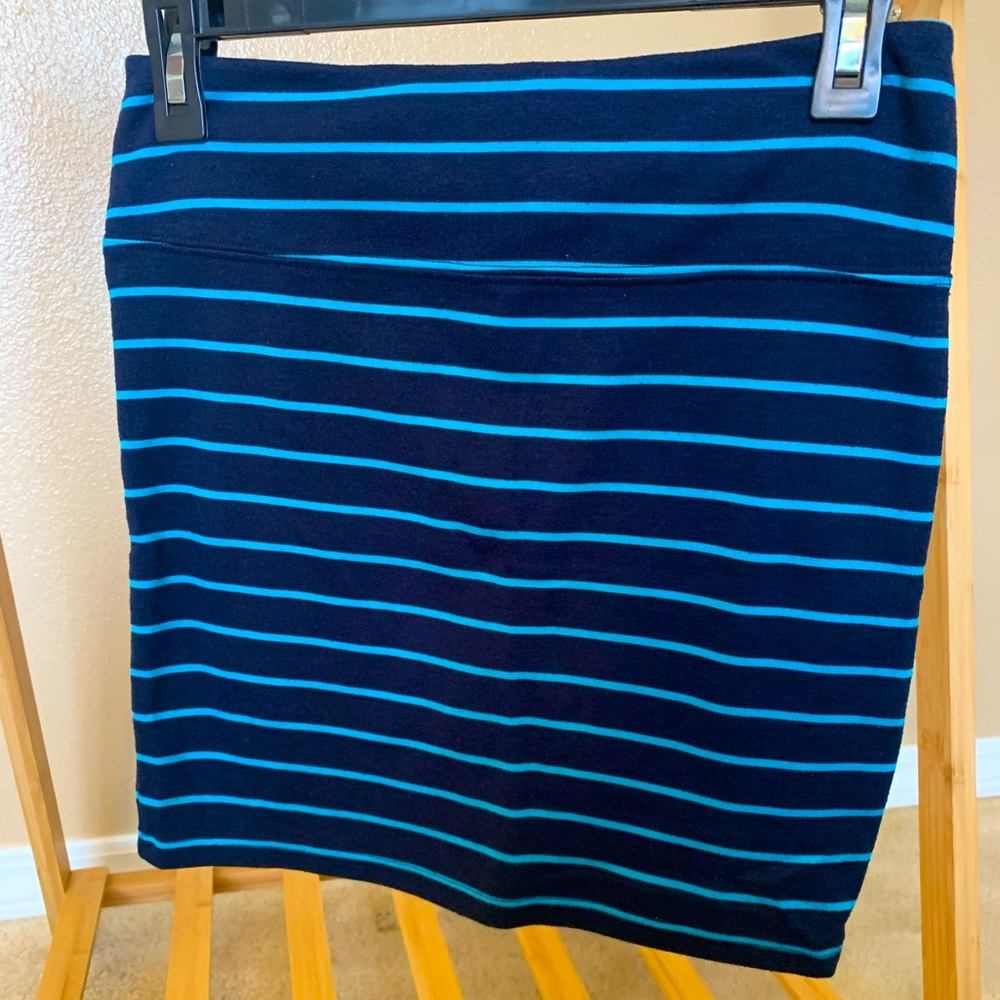 Blue Striped Mini Skirt